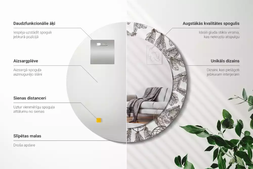 Ronde spiegel met decoratie Dromenvanger