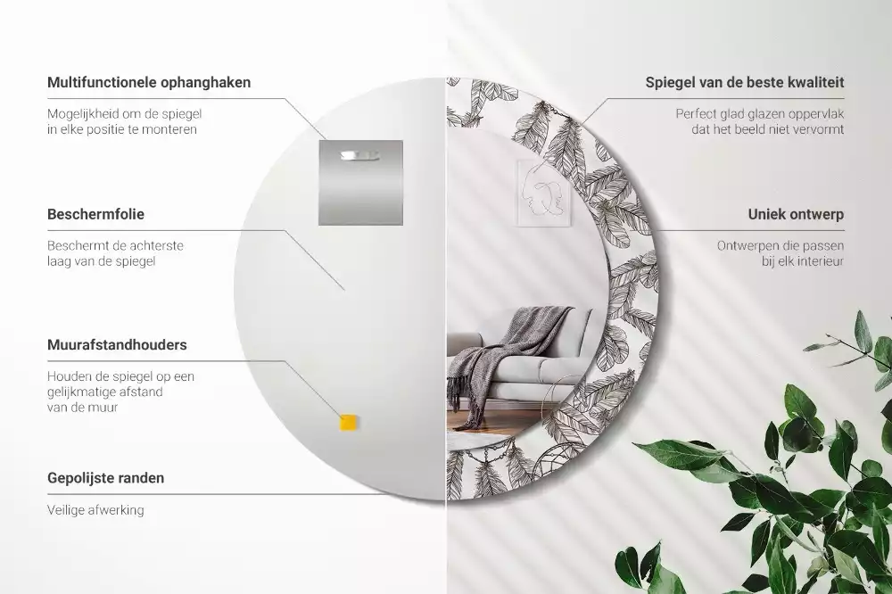 Ronde spiegel met decoratie Dromenvanger