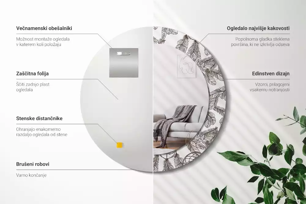 Ronde spiegel met decoratie Dromenvanger