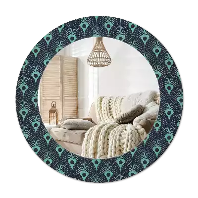 Ronde spiegel met decoratie Bloemenpatroon