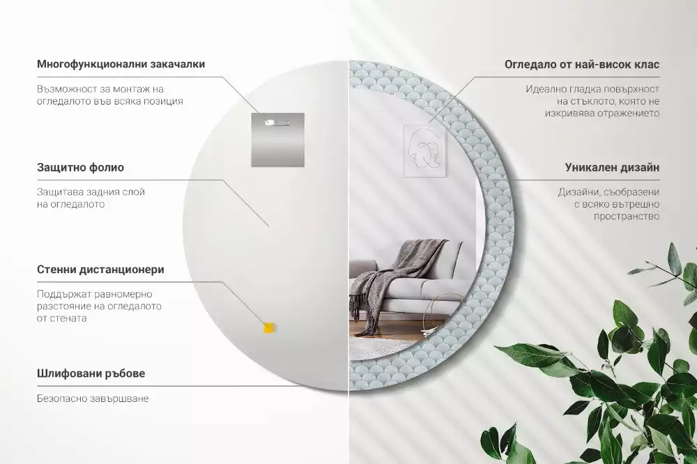 Bedrukte ronde spiegel Retro vintage patroon