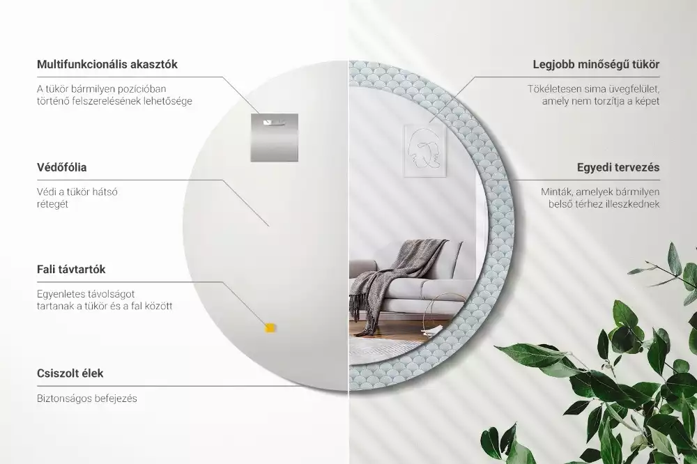 Bedrukte ronde spiegel Retro vintage patroon