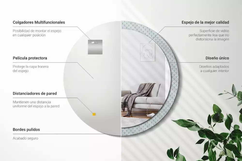 Bedrukte ronde spiegel Retro vintage patroon