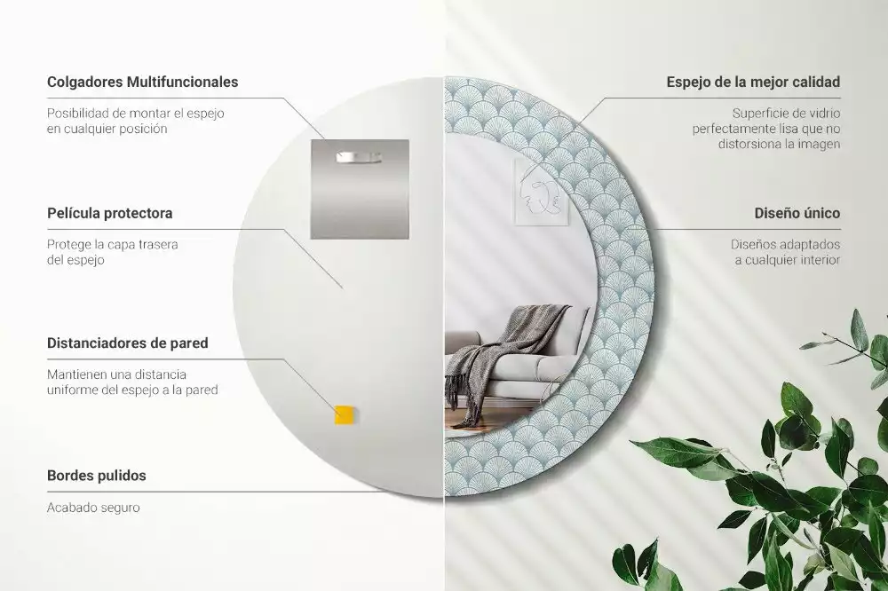 Bedrukte ronde spiegel Retro vintage patroon