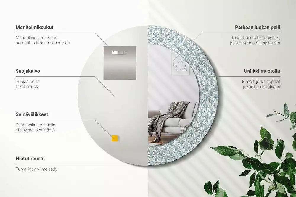 Bedrukte ronde spiegel Retro vintage patroon