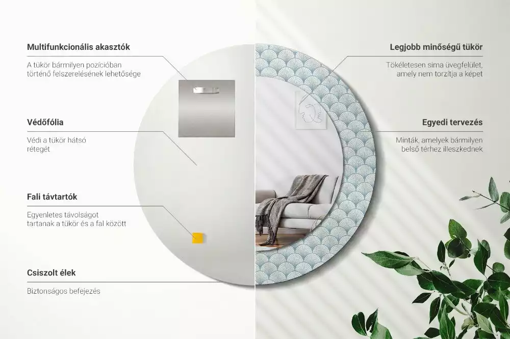 Bedrukte ronde spiegel Retro vintage patroon