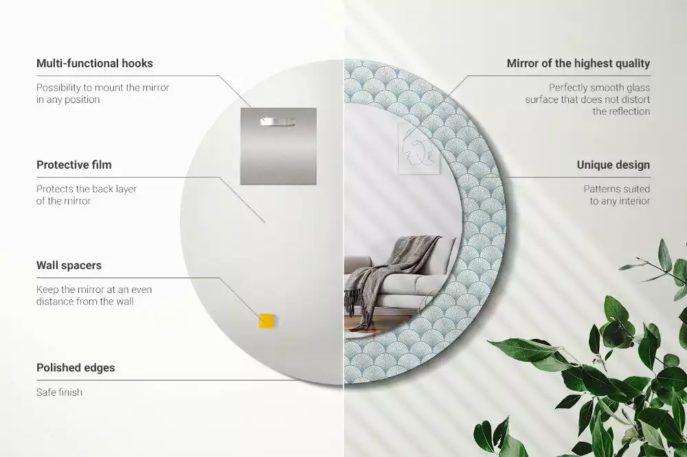 Bedrukte ronde spiegel Retro vintage patroon