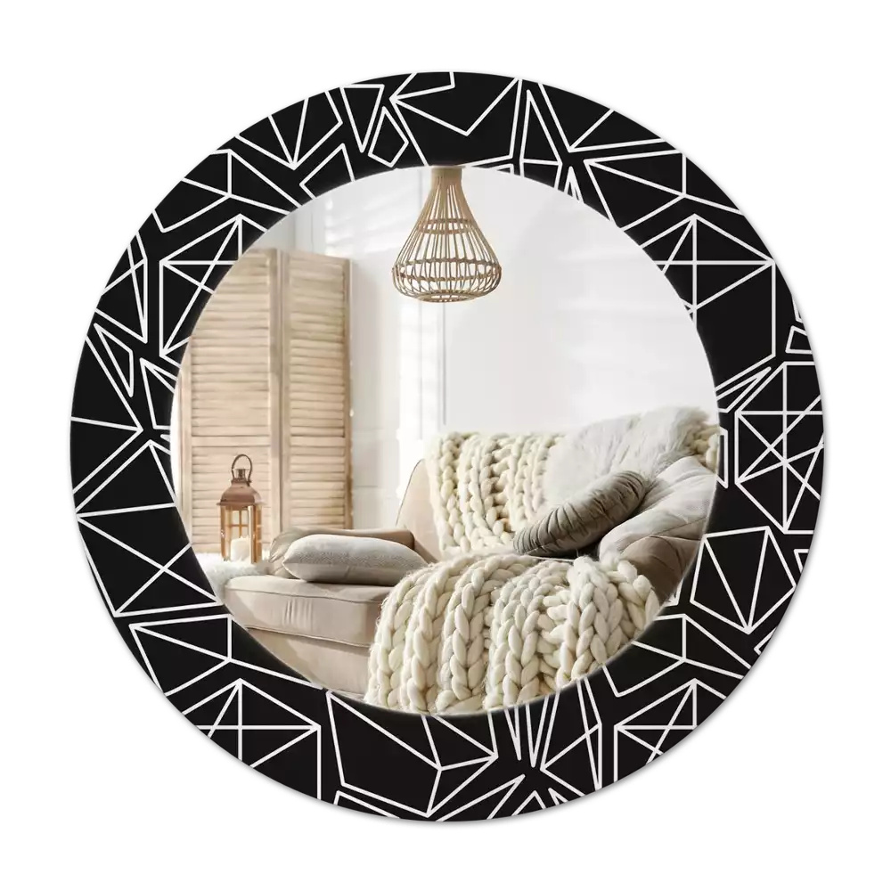 Ronde spiegel met decoratie Geometrisch patroon