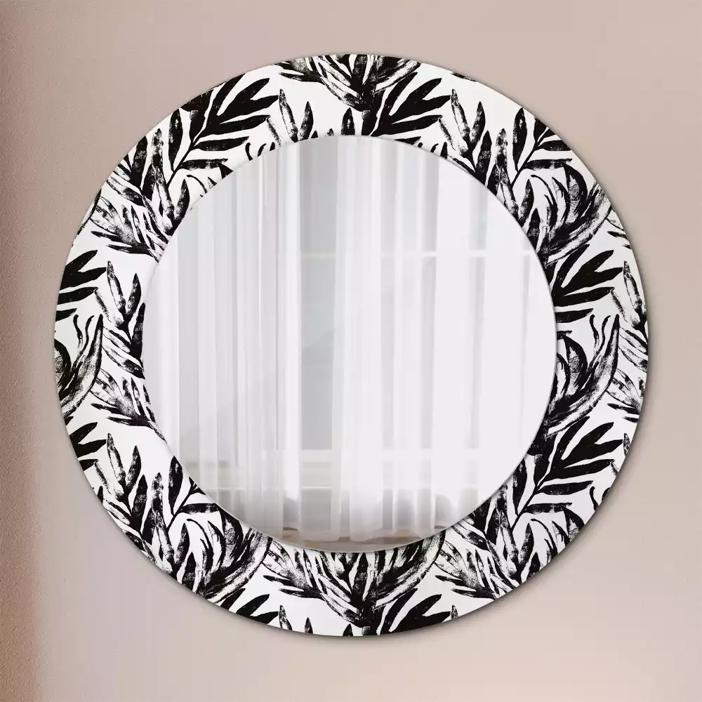 Ronde spiegel met bedrukte lijst Monster