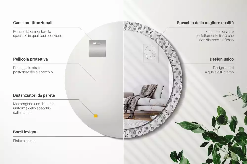 Bedrukte ronde spiegel Tropische tijger