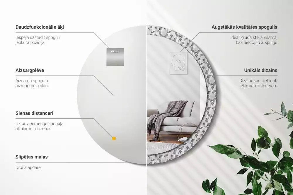 Bedrukte ronde spiegel Tropische tijger