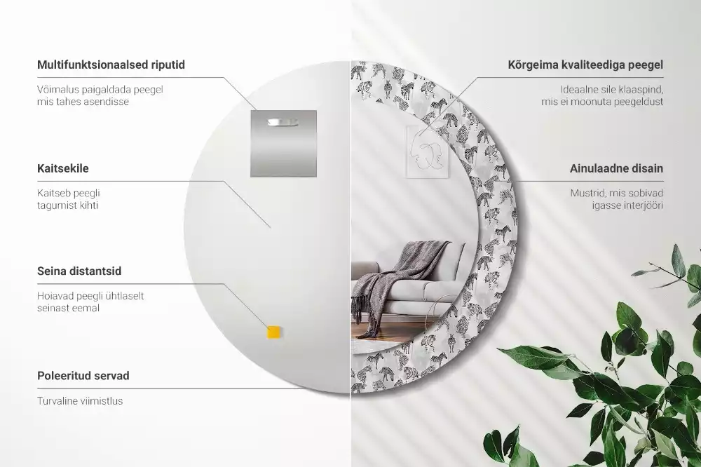 Bedrukte ronde spiegel Tropische tijger