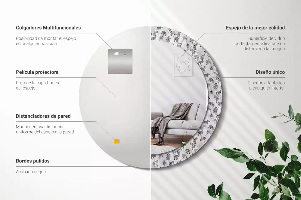 Bedrukte ronde spiegel Tropische tijger