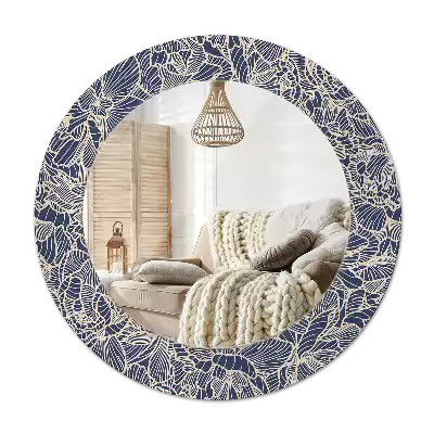 Ronde spiegel met decoratie Bloemen