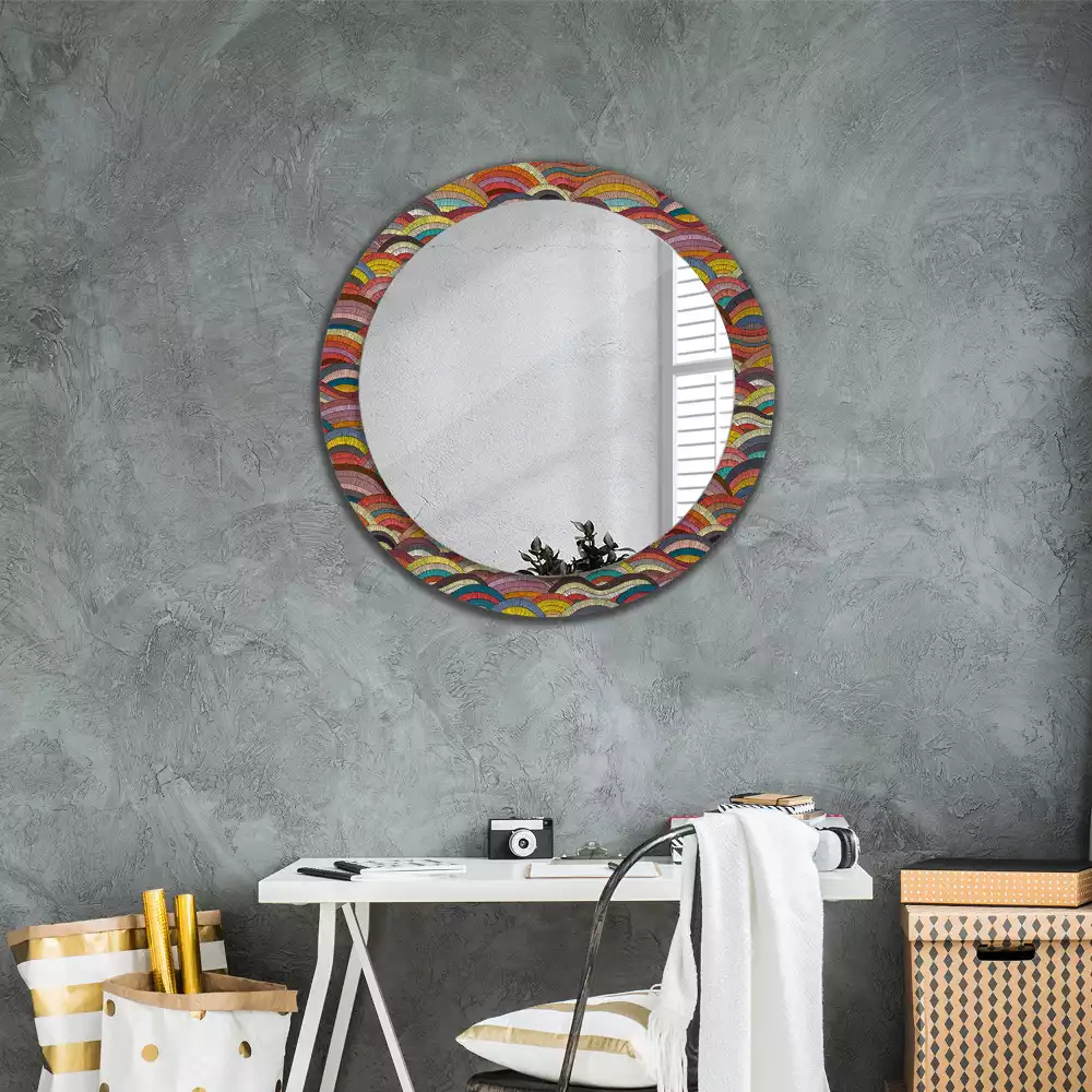 Ronde spiegel met decoratie Ornament