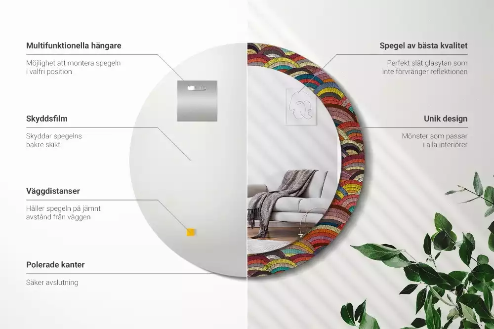 Ronde spiegel met decoratie Ornament