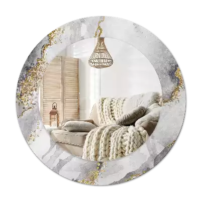 Ronde spiegel met decoratie Marmerpatroon