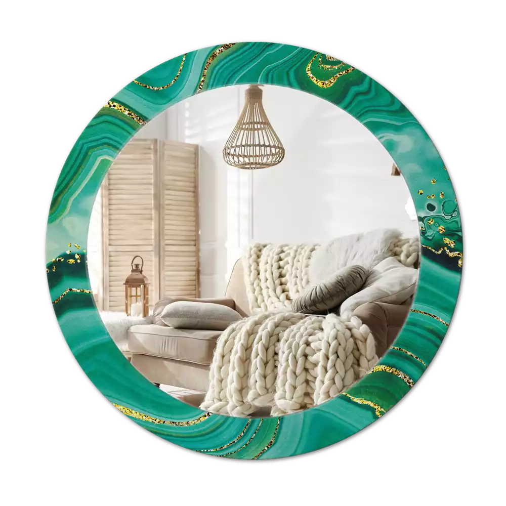 Bedrukte ronde spiegel Agaat marmer