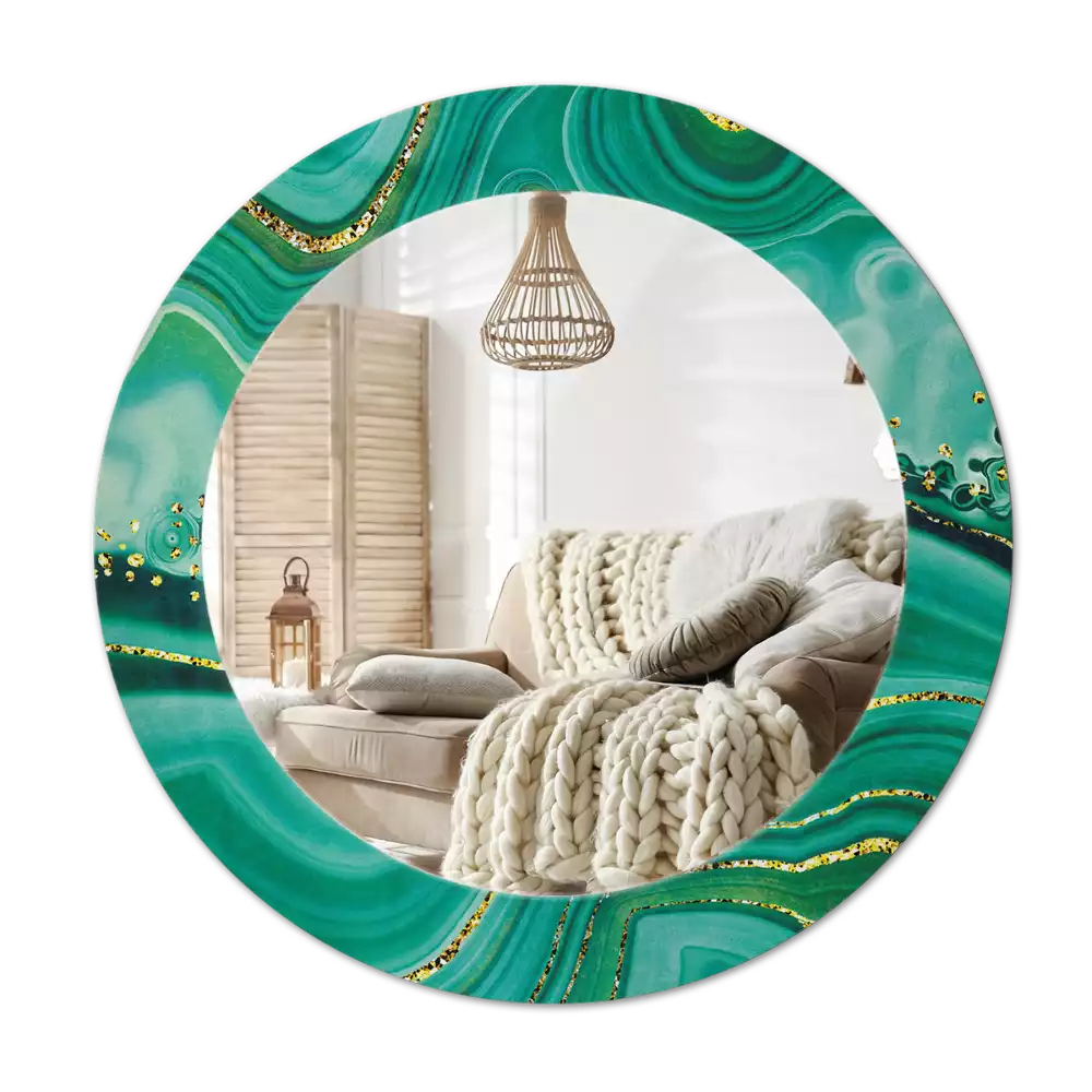 Bedrukte ronde spiegel Agaat marmer