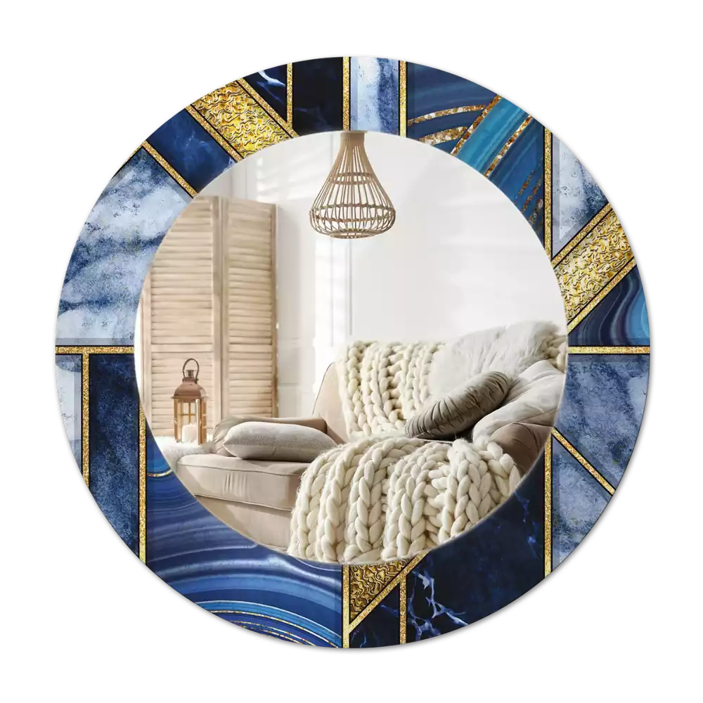 Ronde spiegel met decoratie Modern marmer