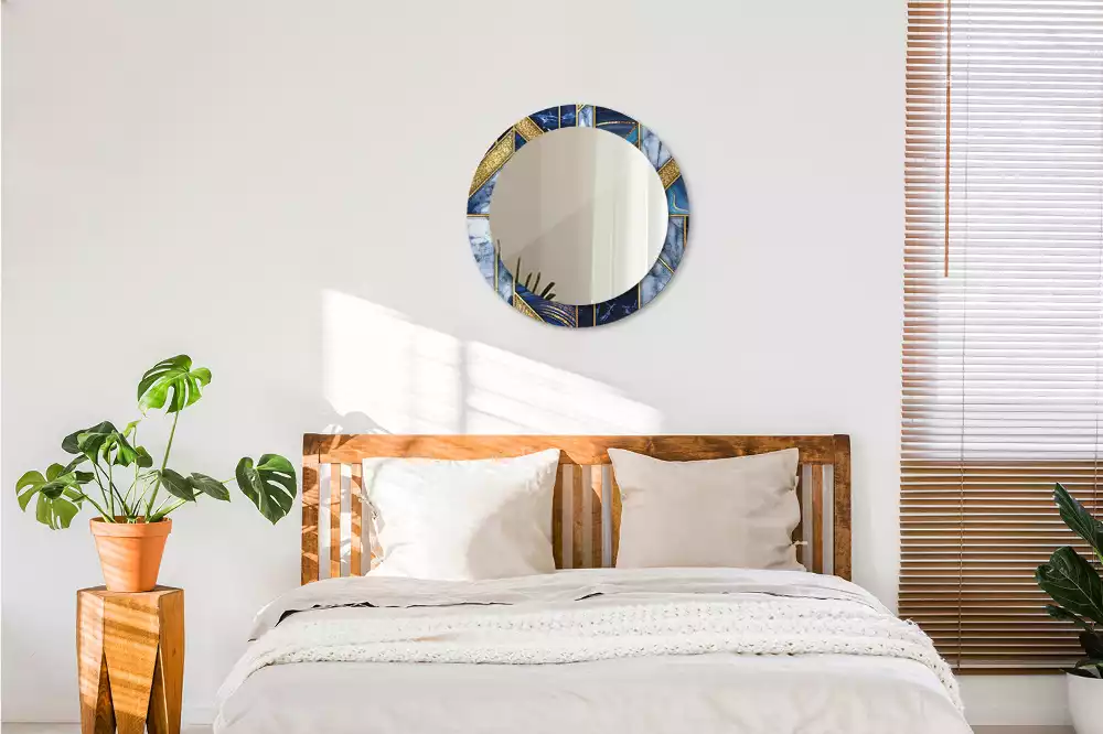 Ronde spiegel met decoratie Modern marmer