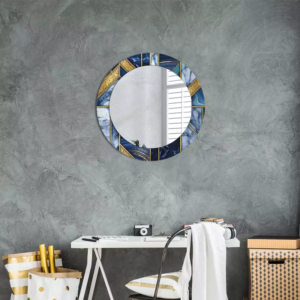 Ronde spiegel met decoratie Modern marmer