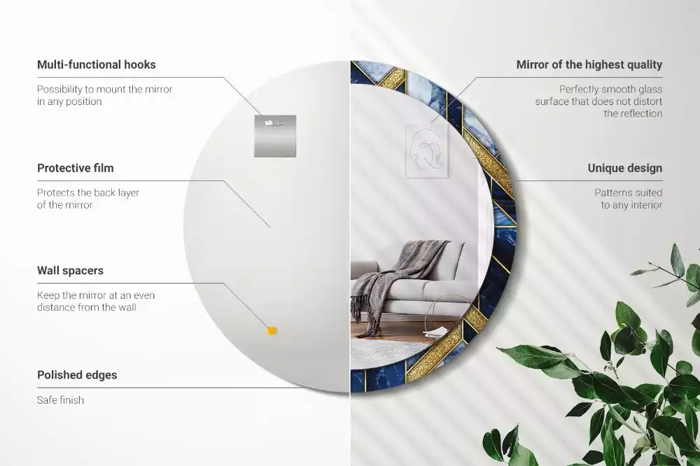 Ronde spiegel met decoratie Modern marmer