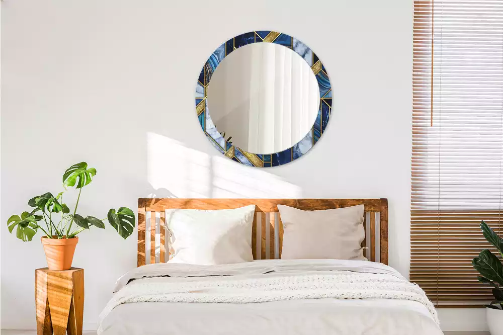 Ronde spiegel met decoratie Modern marmer