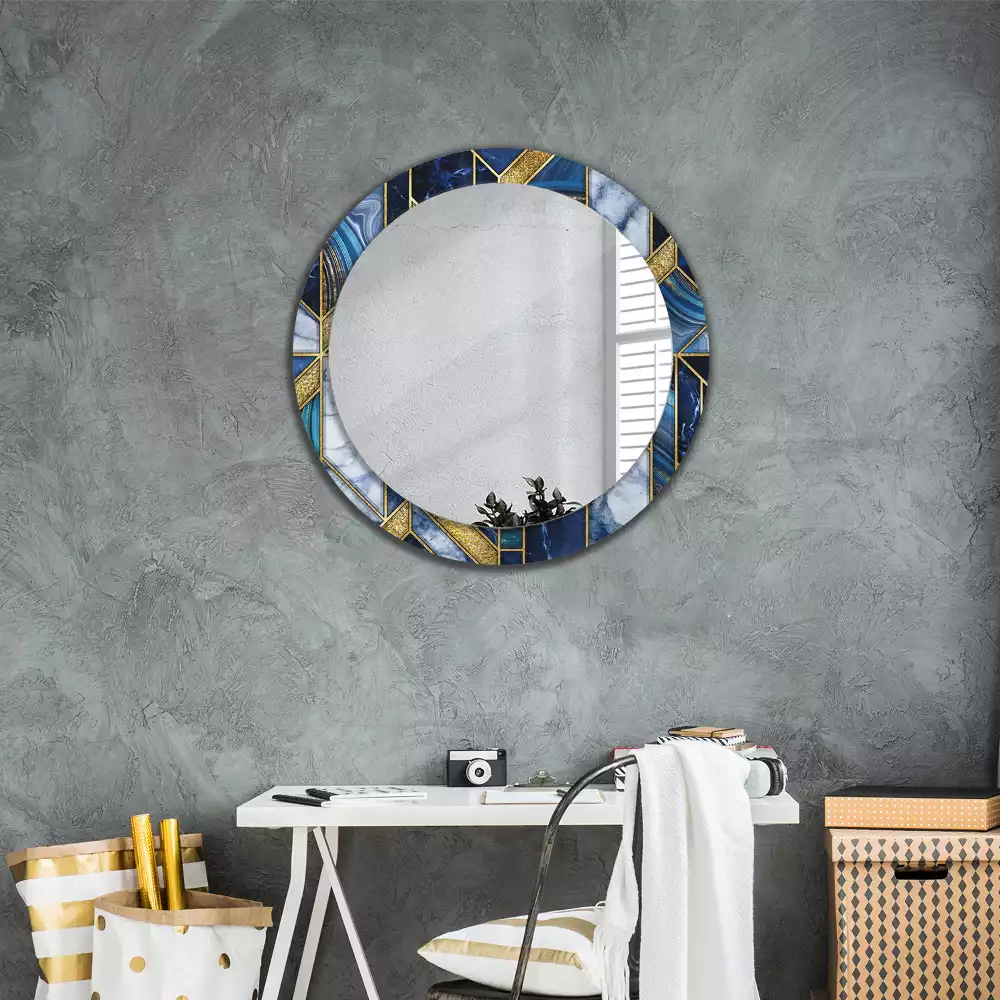 Ronde spiegel met decoratie Modern marmer