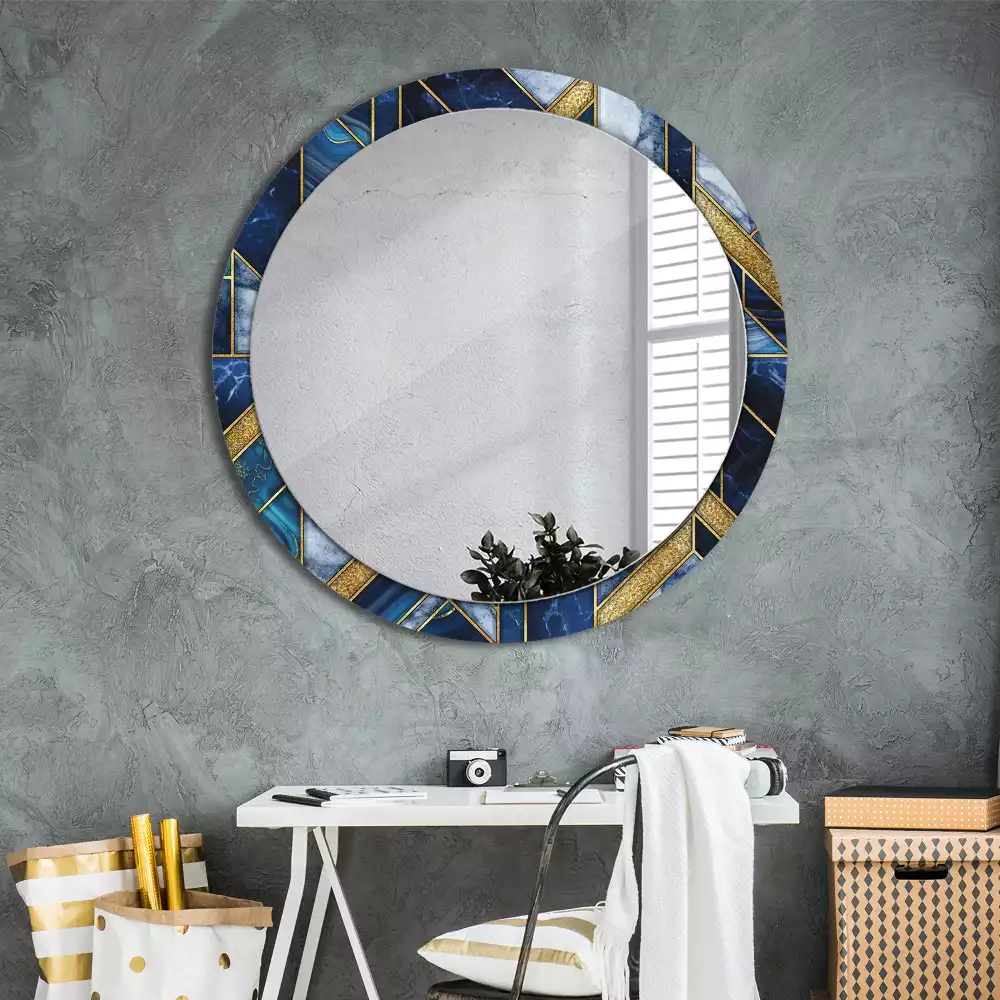 Ronde spiegel met decoratie Modern marmer