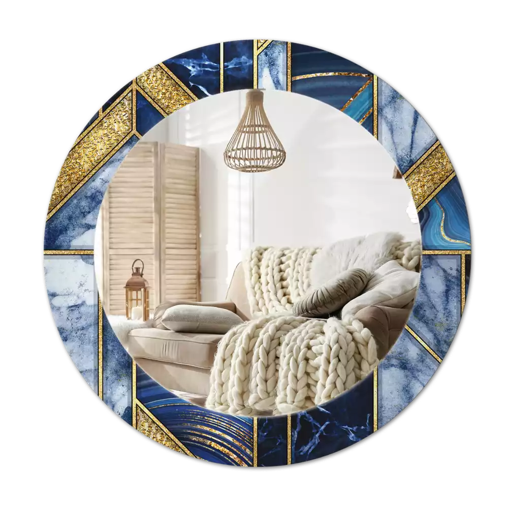 Ronde spiegel met decoratie Modern marmer