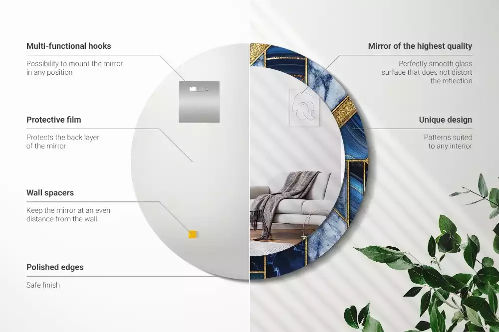 Ronde spiegel met decoratie Modern marmer