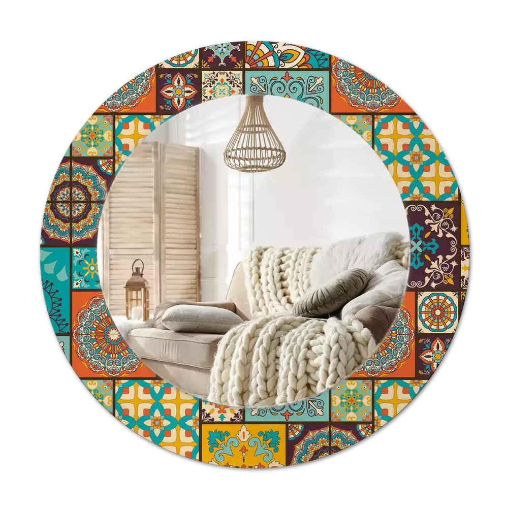 Ronde spiegel met decoratie Arabisch patroon