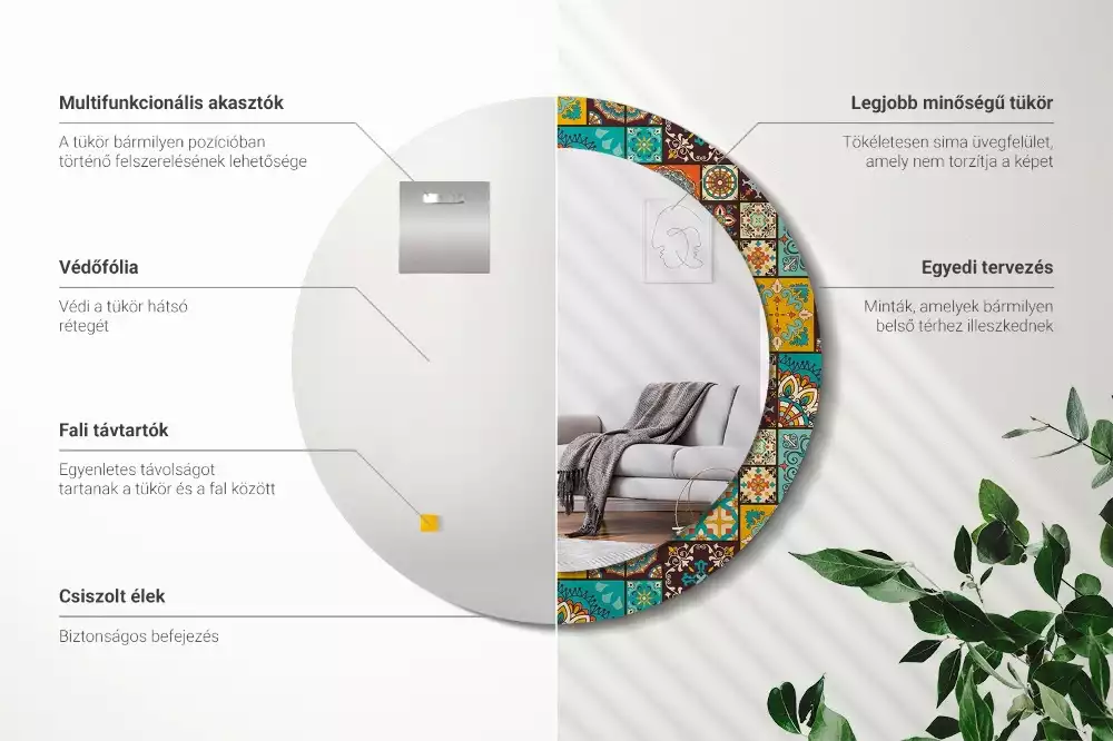 Ronde spiegel met decoratie Arabisch patroon