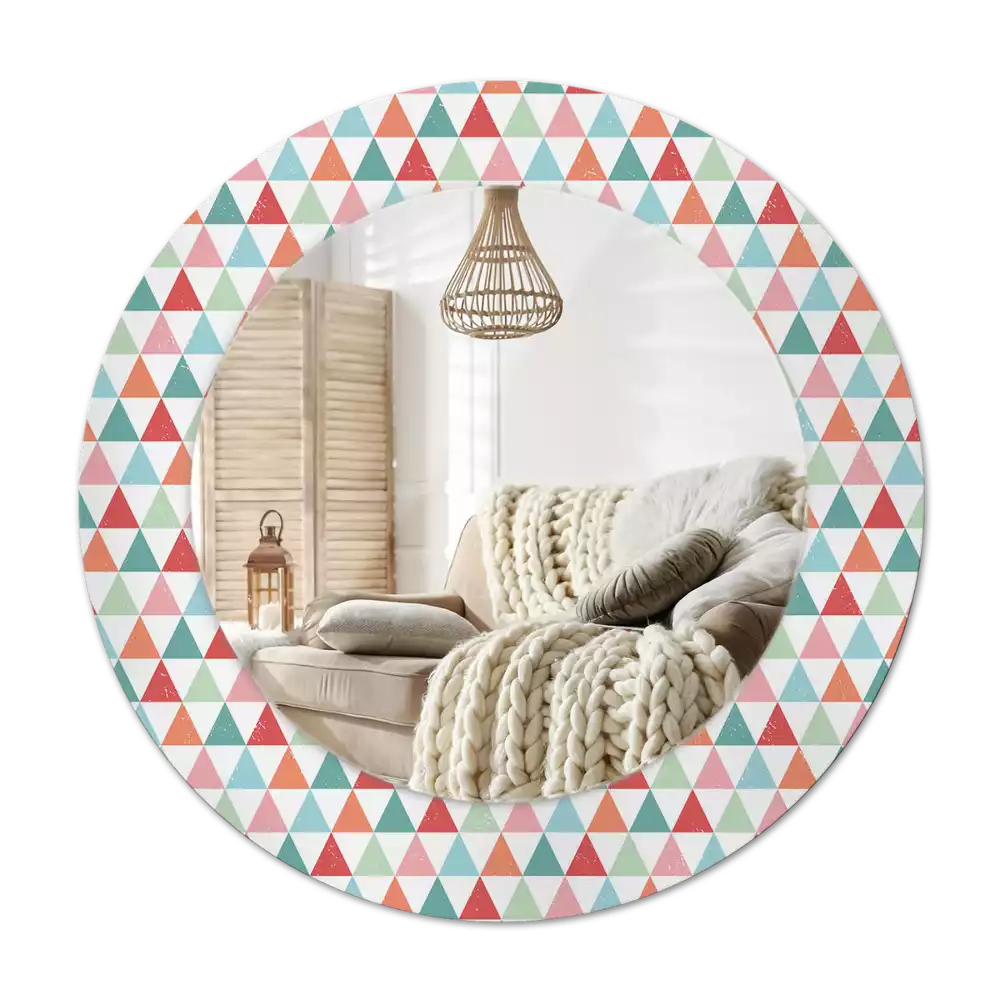 Bedrukte ronde spiegel Geometrisch patroon