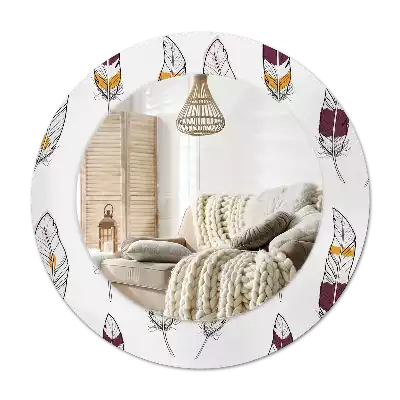 Ronde spiegel met decoratie Veren