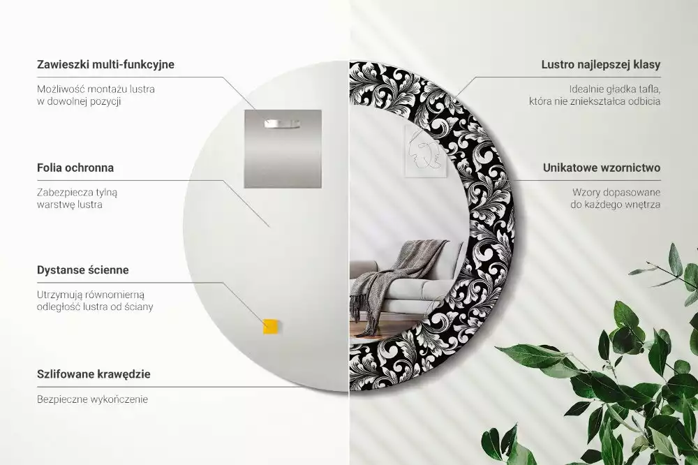 Ronde spiegel met decoratie Ornament