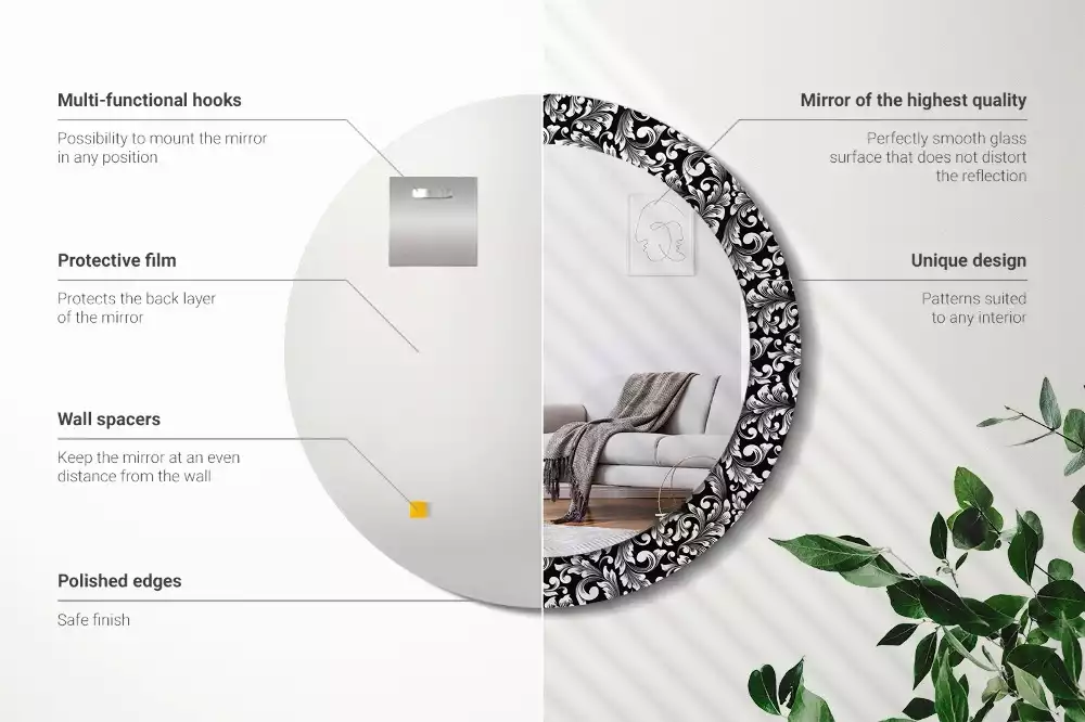 Ronde spiegel met decoratie Ornament