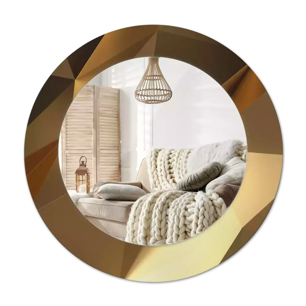 Ronde spiegel met decoratie Geometrisch patroon