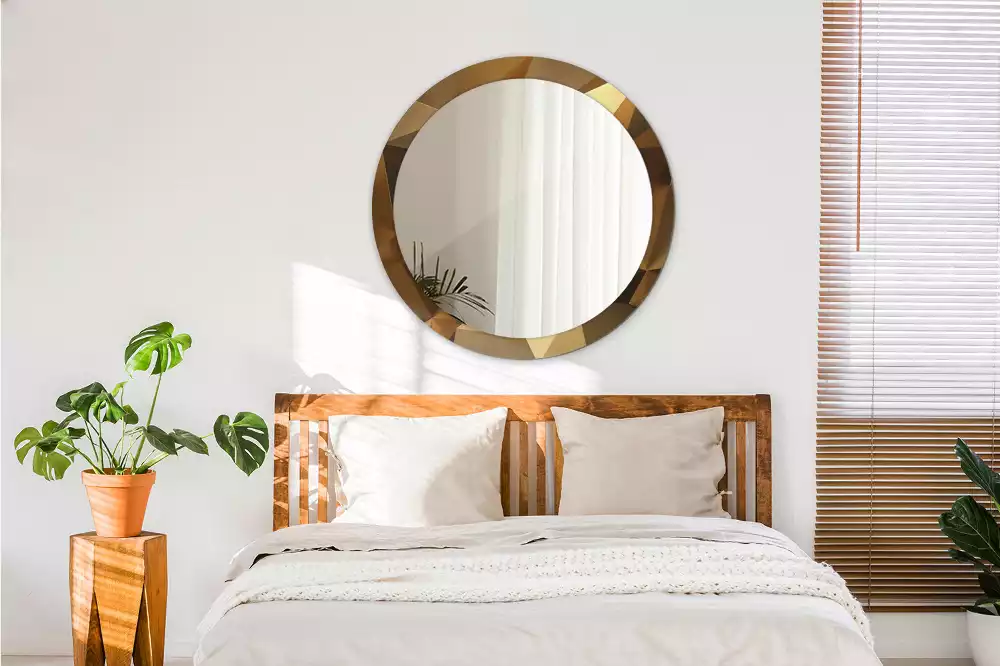 Ronde spiegel met decoratie Geometrisch patroon