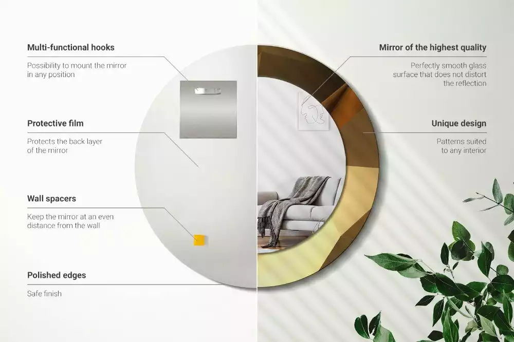 Ronde spiegel met decoratie Geometrisch patroon