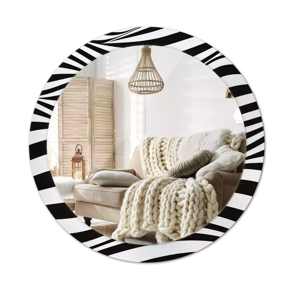 Bedrukte ronde spiegel Abstracte golf