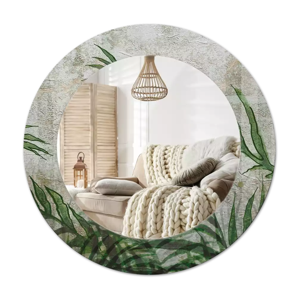 Ronde spiegel met decoratie Varenbladeren