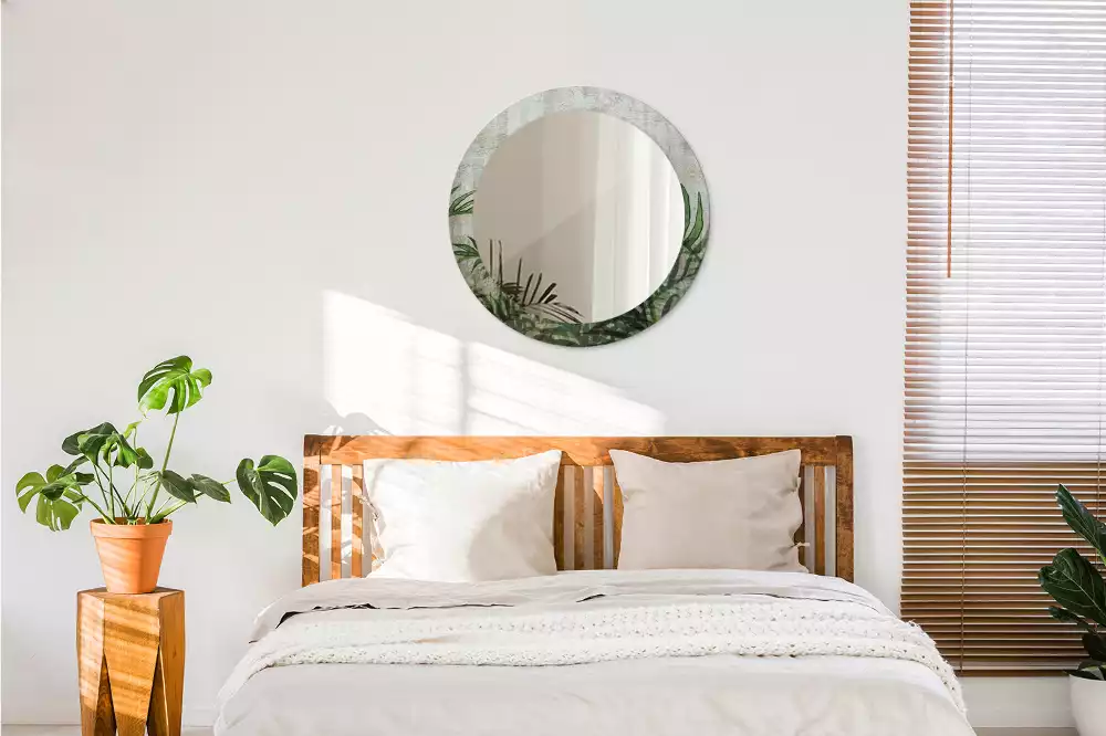 Ronde spiegel met decoratie Varenbladeren