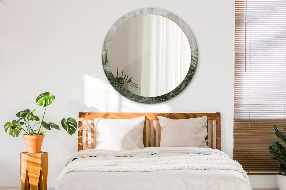 Ronde spiegel met decoratie Varenbladeren