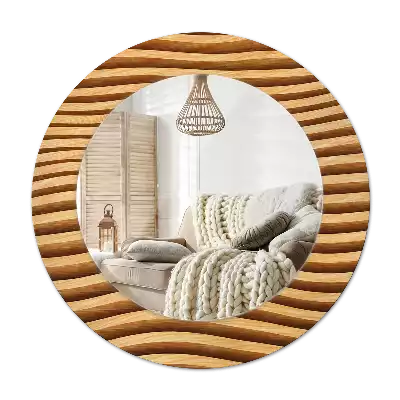 Bedrukte ronde spiegel Houten golf