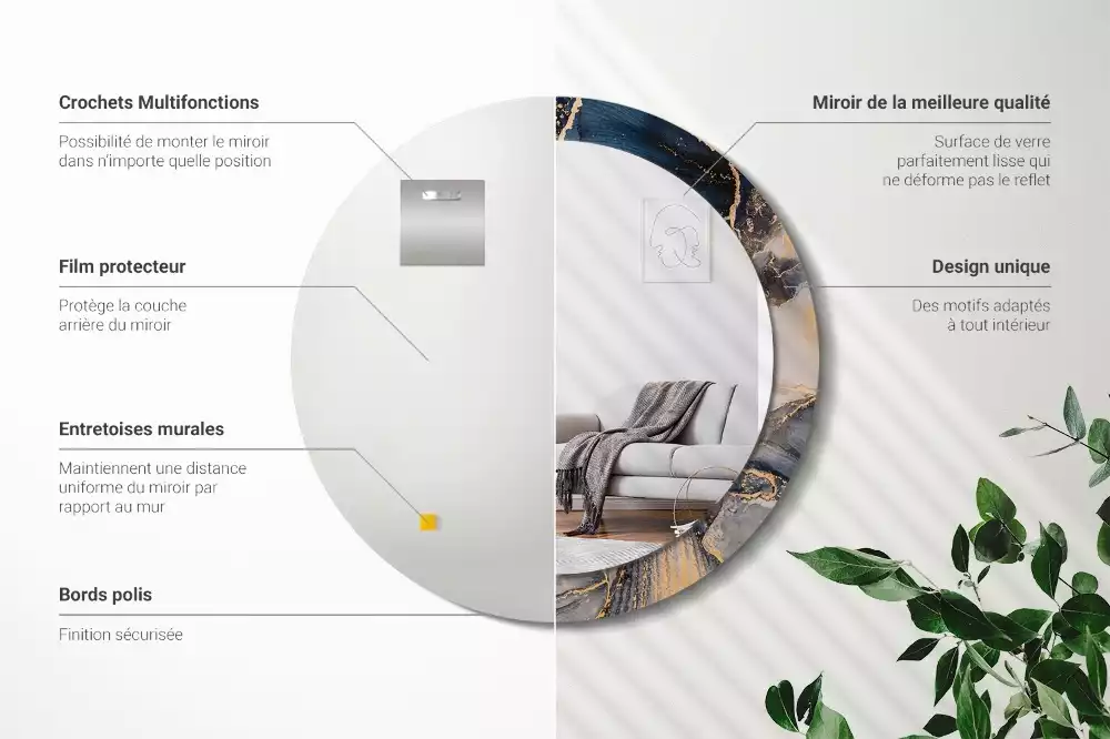 Ronde spiegel met decoratie Abstracte verven