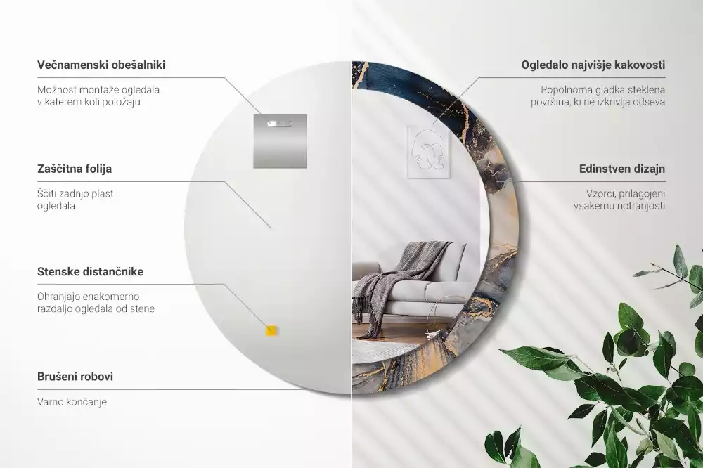 Ronde spiegel met decoratie Abstracte verven