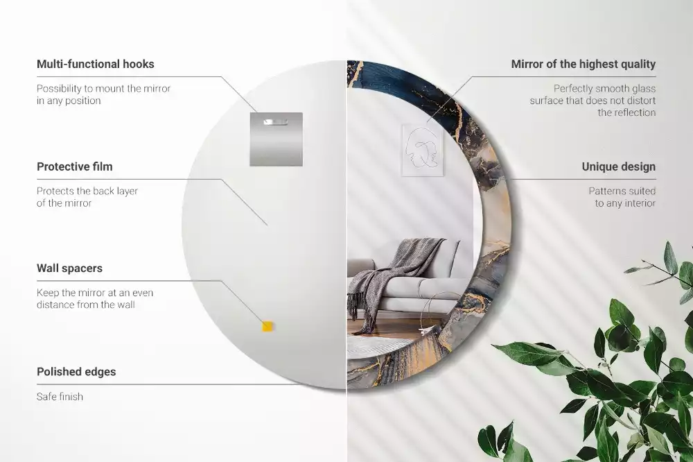 Ronde spiegel met decoratie Abstracte verven