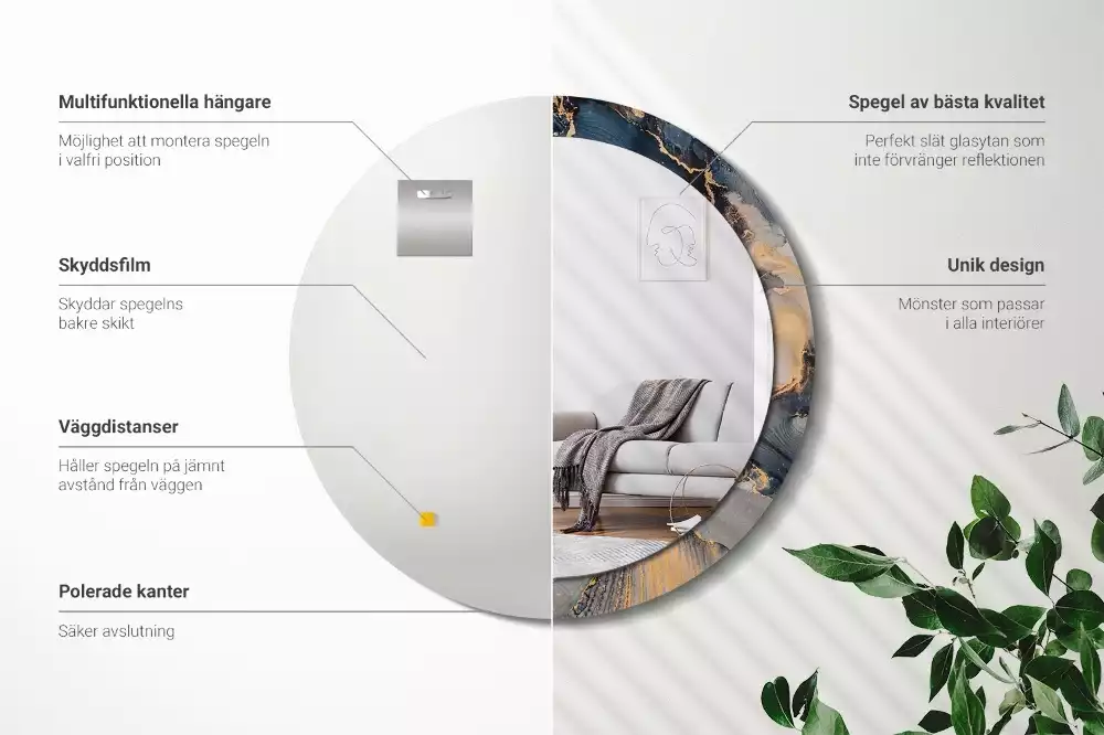 Ronde spiegel met decoratie Abstracte verven